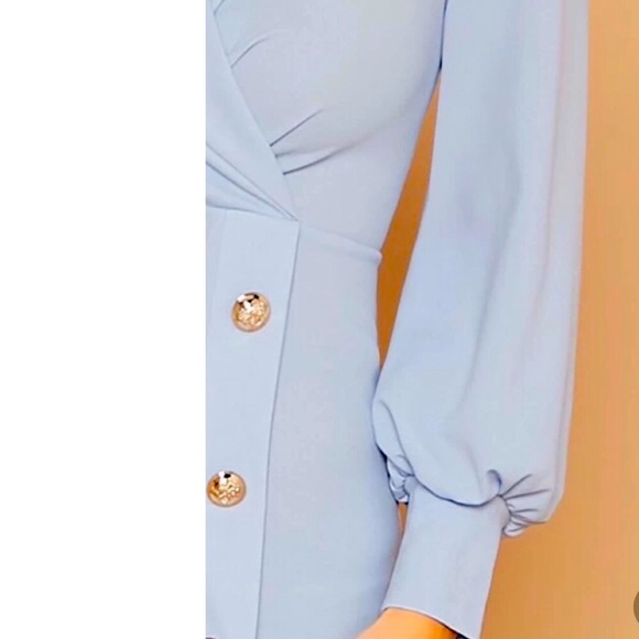 Midi Pastel Blue Dress - Picture 3 of 4